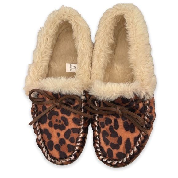 J.Crew Factory Leopard Calf Hair Moccasin Slippers  Size 6 - Picture 8 of 11